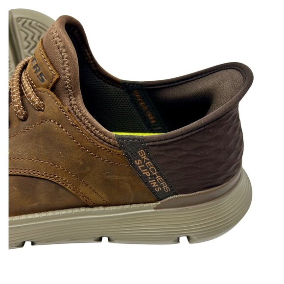 Skechers Mens Slip-Ins Casual Shoes Brown Leather Size 7.5 - Picture 6 of 10